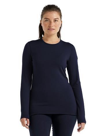 Midnight Navy Icebreaker Merino 260 Tech Long Sleeve Crewe Thermal Top Women's One Piece & Sets | AU 1761VRWD